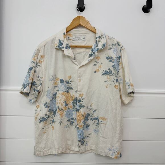 Men’s Abercrombie & Fitch The Summer Linen Blend Floral Button Down Shirt Size S - Picture 1 of 5